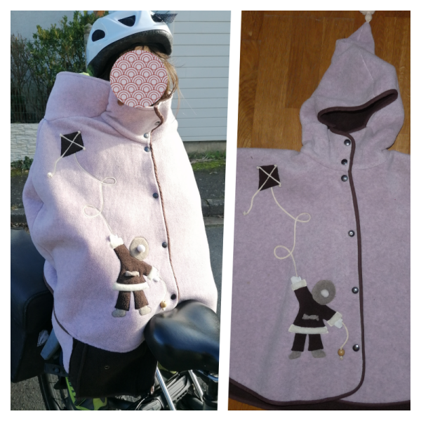 transformation poncho en couverture vélo enfant. Customisation, création personnelle