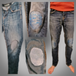 transformations personnalisées, réparation trou genouillère original broderie